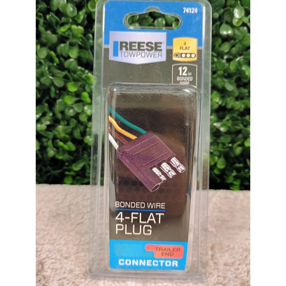 REESE TOWPOWER 4 Flat 12in Bonded Wire Trailer End Connector Plug‎ 74124